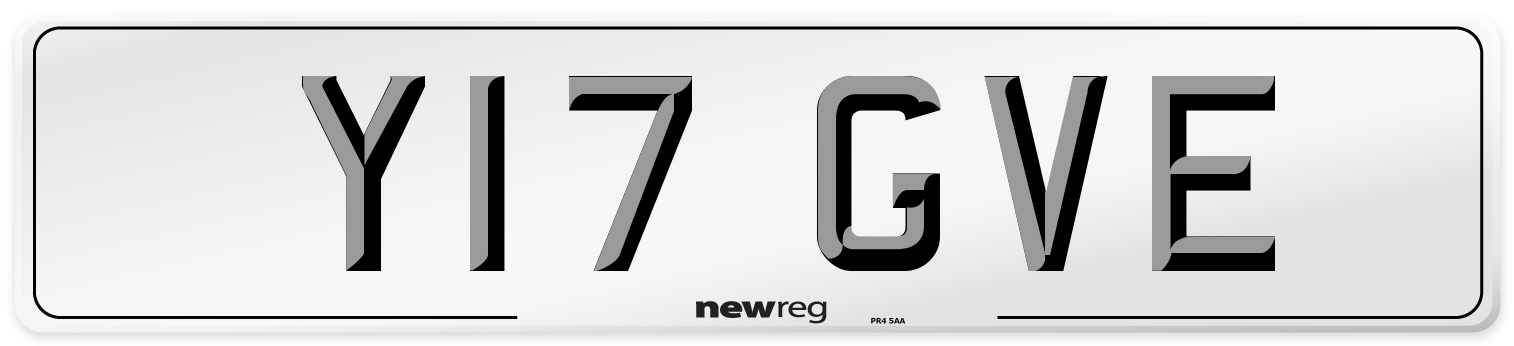 Y17 GVE Number Plate from New Reg